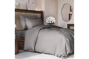 CGK Unlimited Set copripiumino Grigio scuro 3 pezzi 240x220 cm - Morbido in microfibra poliestere, elegante e resistente con 2 federe 80x80 cm lavabile in lavatrice, con chiusura a cerniera e lacci.