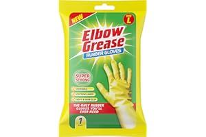 Elbow Grease Rubber Gloves Cotton Lined Super Strong Non-Slip Household Cleaning Gloves Large