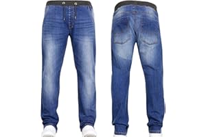 DENIM & DYE ORIGINAL THINKING JEANBASE New Boys Kids Designer Branded Stretch Denim Elasticated Ribbed Waist Jogger Pull On Jeans Pants