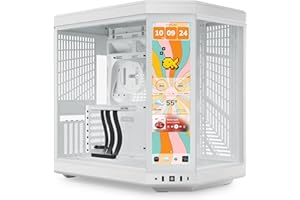 HYTE Y70 Touch Infinite Dual Chamber ATX Mid Tower nowoczesne estetyczne etui ze zintegrowanym ekranem dotykowym LCD 2,5K - Królewna Śnieżka
