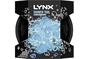 Lynx 2-Sided Shower Tool with 2 scrubbing options shower sponge for a better clean 1 piece, Black