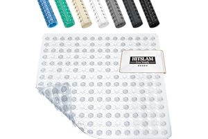 HITSLAM Alfombra Ducha Antideslizante 53x53cm, Cuadrada Alfombrilla Ducha Antideslizante con Ventosas, Lavables a máquina Alfombrilla Baño Libre de BPA Resistente al Moho, Transparente