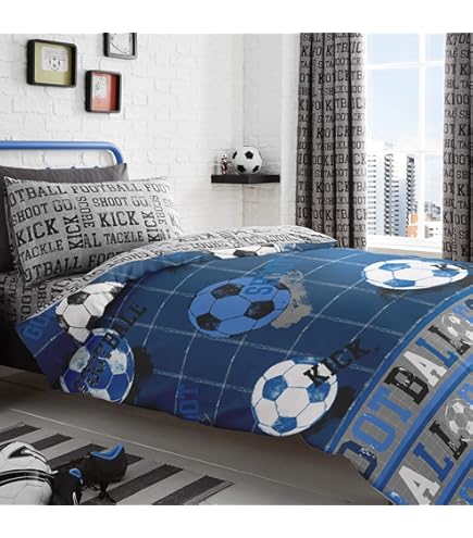 Copripiumino Singolo Calcio Rosso Price Right Home Con Federa – Biancheria Letto In Policotone 135x200 Cm Per Bambini E Ragazzi