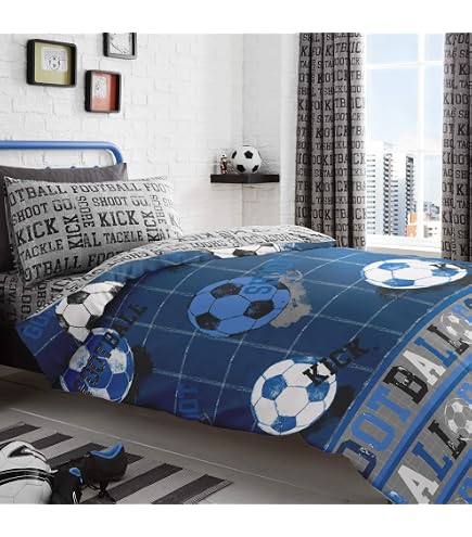Copripiumino Singolo Calcio Rosso Price Right Home Con Federa – Biancheria Letto In Policotone 135x200 Cm Per Bambini E Ragazzi