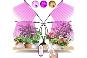 EWEIMA Pflanzenlampe, 80 LEDs Pflanzenlicht mit Zeitschaltuhr 4/8/12 Std, 4 Köpfe Grow Light 3 Lichter Modi und 10 Arten von Helligkeit, Pflanzenlampe LED Vollspektrum für Verschiedene Pflanzen