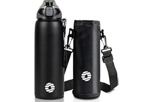 FJbottle Butelka do picia ze stali nierdzewnej, 1 l, 800 ml, 600 ml, 400 ml, bez BPA, szczelna butelka na wodę, termos, do uprawiania sportu, na uczelnię, do szkoły, fitnessu, aktywności na świeżym