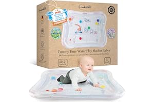 TummyTime Wassermatte XXL by Freudeskind, Baby Wasserspielmatte, 100% Phtalate- & BPA-frei ab 0, 3, 6, oder 9 bis 24 Monate, Sensorische Montessori Spielmatte, Babyspielzeug Bauchlage