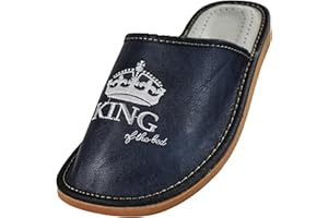 APREGGIO Kapcie męskie pantofle lekkie, naturalne, 100% skóra, produkt naturalny, ręcznie wykonany, czarne, mocna podeszwa, komfort, miękkie