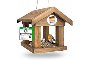 VELORA Vogelhaus zum Aufhängen – Nistkasten mit (60 cm Band) – wetterfest & langlebig – aus massivem Kiefernholz (Made IN EU)