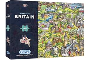 Beautiful Britain | 1000 Piece Jigsaw Puzzle | British Icons Map | Sustainable Puzzle for Adults | Premium 100% Recycled Board | Great Gift for Adults | Gibsons Games