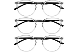 Opulize Met 3-pack blåljusblockerande läsglasögon datorspel klar svart herr dam BBB60-C +1,50