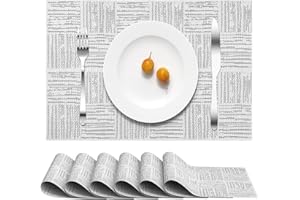 Dyaucwpo 6 Pezzi Tovagliette Americane Lavabili, PVC Tovaglietta Colazione, Tovagliette all'Americana Antiscivolo Resistenti al Calore, Facile Pulizia, per Cucina, Hotels, Ristorante, 44x30 cm