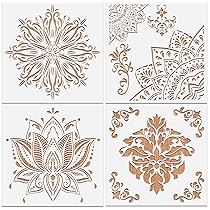 MWOOT Mandala Schablonen Set – 32 Stück, 12x12 Cm, Wiederverwendbar Für Steinmalerei & Leinwand