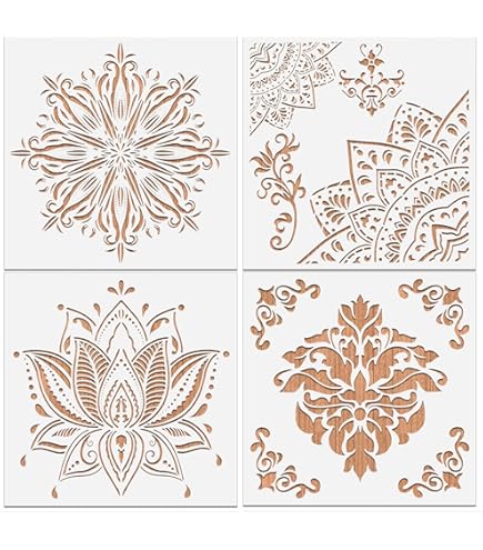 Stencil Deco Damasco 040 - 20x30 Cm, Per Decorazione, Pittura E Fai Da Te, Riutilizzabile - Foto 10