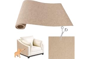 FaAmour 40x200cm Self Adhesive Cat Scratching Mat,Wall Mounted Anti Scratch for Cat Climbing Wall,Furniture Scratch Protector Pad Ideal for Floors, Sofas, (Khaki)