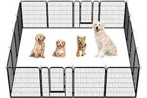 costoffs Dog Playpen Foldable Pet Pen Heavy Duty Large Puppy Pen Play Yard Small Animal Cage Indoor/Outdoor 16 Panel 100cm High