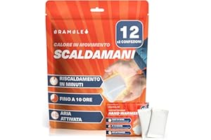 Bramble - Scaldamani (12 paia, 24 in totale) - Scaldamani tascabili attivati ​​dall'aria per attività all'aperto - Riscalda in pochi minuti e senza odori - Fino a 10 ore di calore