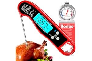 MALITON Termometro Cocina, Termometro Digital Cocina, Termometro Carne impermeable con Sonda Larga, Termometro Barbacoa Ultra Rápido para Liquidos, Parrilla, Alimento, BBQ, Agua, Termometro Horno Extra