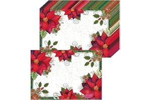 TARKLANDA 50 tovagliette di carta natalizie tovagliette usa e getta di natale 40x28 cm decorazioni per vacanze tovagliette natalizie rosse regalo natale per cucina, tavolo da pranzo, feste