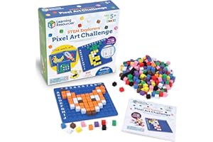 Learning Resources STEM Explorers Pixel Art Challenge Dès 5 Ans, Activité Éducative Steam, Apprentissage du Codage et Mathématiques, Jeu Créatif 2D, 402 Pièces