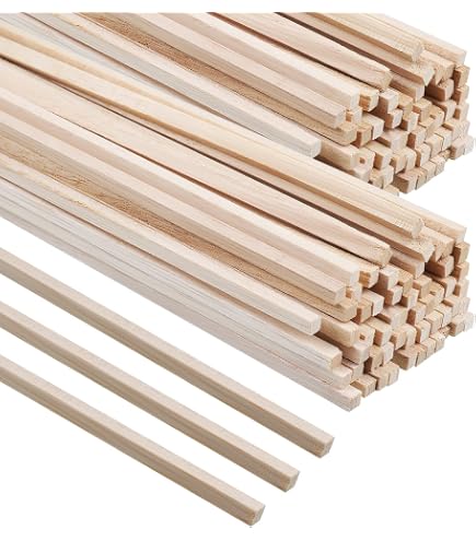 thumbnail image 2 of 20pcs Square Paulownia Wood Sticks Rods – DIY Model Crafts Making Material, 2-30mm 2 of 5