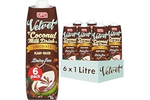 UFC REFRESH UFC Velvet Coconut Milk with Chocolate | 99% Coconut, Plant Based Calcium, Vegan, Dairy Free, Ambient Storage | 1L x 6