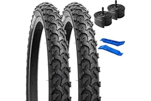 YunSCM 2PCS 20 Pouces Pneu 20x1.95 et 2PCS 20 Pouces Chambres à air AV32mm Valve，Compatible 50/54-406 20x1.90 20x1.95 20x2.0 Bike Pneus de vélo et Chambres à air