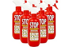 NAZUSA 6 Stop Insetticida Spray Multi Insetti 375ml Acari Formiche Pulci Cimici Tarme Mosche 6in1 Da 375ml (Totale 2250ml)
