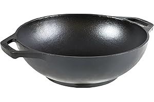 Lodge Wok en fonte, noir, 22,9 cm