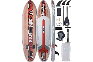 ZLX 320 CM Gonfiabile Stand Up Paddle Board Esperienza Premium per Tutti i Livelli di Abilità.Design Ampio e Stabile con Deck Antiscivolo.Include Pagaia Regolabile,Guinzaglio e Borsa da Trasporto ﻿