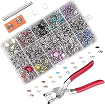 Bottoni a pressione con pinza, set di bottoni automatici in metallo con utensili fissi, bottoni automatici senza cuciture, 200 set per fai da te, abbigliamento per bambini, vestiti, borse, fatti a
