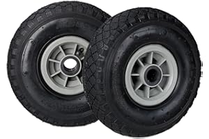 ‎RELAXDAYS Relaxdays, schwarz-grau 2er Set Sackkarrenrad, 3.00-4, luftbereift, Ersatzrad Kunststofffelge, 260x85 mm, Ø Achse 25mm, 10026066_957