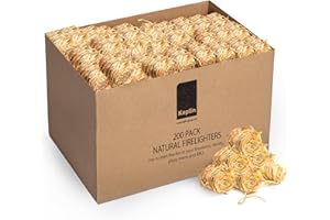 KEPLIN Encendedores de Fuego Naturales – Paquete de 200 encendedores de Madera ecológicos | Encendedores rápidos de Llama de Cera de Madera | Seguro de Usar | Ideal para Estufas, chimeneas Abiertas,
