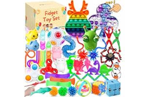 Lubibi 40 PCS Fidget Toys Set for Kids, Fidget Sensory Toys Pack With Stab Pop Toy, Infinite Cube For Autism, ADHD, Stress Relief, Anti-Anxiety Toys Fidget Box Gift for Children, Teen, Student