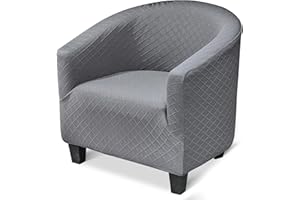 jianyana 2022 New Printed Tub Chair Covers 1 Piece, High Stretch Chair Covers, Durable Sessel Schonbezug, Club Chair Covers for Living Room/Hotel Reception/Bar Counter/Dining Room/Office, (Grau)