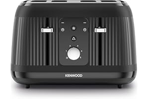 Kenwood Dawn Toaster, 4 Slot Toaster, Reheat, 5 Browning Settings, Defrost and Cancel Functions, Pull Crumb Tray, TFP09.​000BK, 1800W, Midnight Black