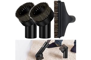 QSLKI 3 Piezas Accesorios De Aspiradora, Cepillo Universal Profesional De Aspiradora De 32 Mm, Cepillos Redondos Para Aspiradora De Crin, Adaptador De Aspiradora Para Aspiradora De Taller