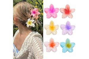 TOIONMM 6 sztuk spinek do włosów z kwiatami, duże spinki do włosów w kształcie kwiatu, antypoślizgowe spinki do włosów, duże pazury dla kobiet, grube / cienkie włosy (kolor A)