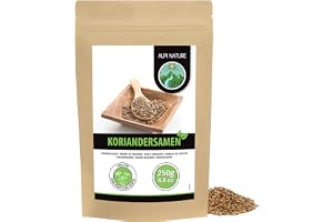 Alpi Nature Korianderfrön 250g, Hela Råa Korianderfrön för Matlagning och Kryddblandningar