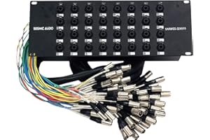 Seismic Audio Rack Mount 32 Channel TRS Combo Splitter Snake Cable-5' and 15' XLR Trunks (SARMSS-32x515)