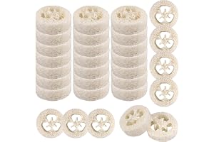 30 stycken naturliga luffasvampar tvålkuddar diameter 5–7 cm | luffa-tvålkopp är absorberande och andas och är lämpliga för att ta bort döda, smuts, föroreningar, kök, badrum