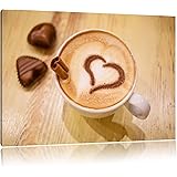 InstyleArt Cappuccino Delizioso con Il Cuore Stampa su Tela 100x70 cm Artistica murale
