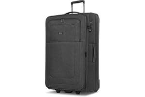 REDOLZ großer 2-Rollen Koffer | Check-in Trolley L Weichschale mit TSA-Schloss | 47 x 28 x 78 cm, 3,4 kg leicht | mit Dehnfalte erweiterbar für Damen & Herren (Essentials 12)