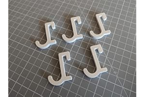 GENERIC 5X J Hooks for IKEA Skadis | Peg Board Accessory Holder & Storage Organiser for Scissors Tools Stationary Craft Supplies DIY Pens & Accessories, for Home & Office (White)