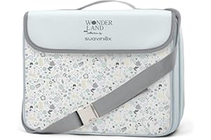 Suavinex, Trona Portátil para Bebés +6 Meses, Alzador de Silla para Comer, Asiento Elevador Universal Convertible en Bolso, Fácil de Limpiar, Ligero, con Arnés, Cómodo, Blandito y con Respaldo, Azul