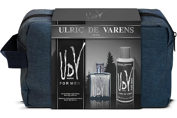 ULRIC DE VARENS - Trousse UDV For Men - Eau de Toilette Homme 60 ml + Déodorant 200 ml - Fougère Boisée Orientale - Made in France