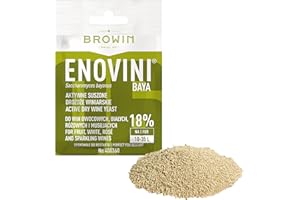 Browin 400360 Hefe Enovini Baya, Weinhefe, Weißwein, Aktive getrocknete Weinhefe, Enovini® Baya - für Weiß- und Roséweine - 18% auf 10-35 L Cuvée - ideal für „Neustart“ der Gärung 7g