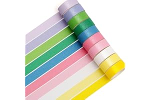 Songdao 10 Rollos Brillar Washi Tape Set cinta adhesiva decorativa Chispeante Washi Glitter Adhesivo de Cinta Decorativa para DIY Crafts Scrapbooking (Rainbow 10 Colors)