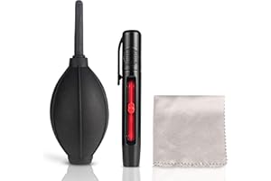 Ares Foto® - KAMERA CZYSZCZENIE - 3-częściowy zestaw do czyszczenia lustrzanek lustrzanych, lustrzanek cyfrowych, obiektywów, telefonów komórkowych, smartfonów, kamkorderów itp., składający się z pisaka do czyszczenia (pisaka Lens Pen) i ściereczki z mikrofibry