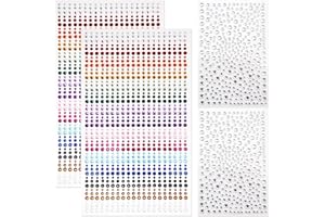 NICECRAFT 2450 Pcs 15 Colors Face Gems 3/4/5/6mm Waterproof Nail Glitter Face Jewels Stickers Self-adhesive Eyes Tears Rhinestone Crystals Diamonds Stick On for Festivals Party Body Forehead Bindis